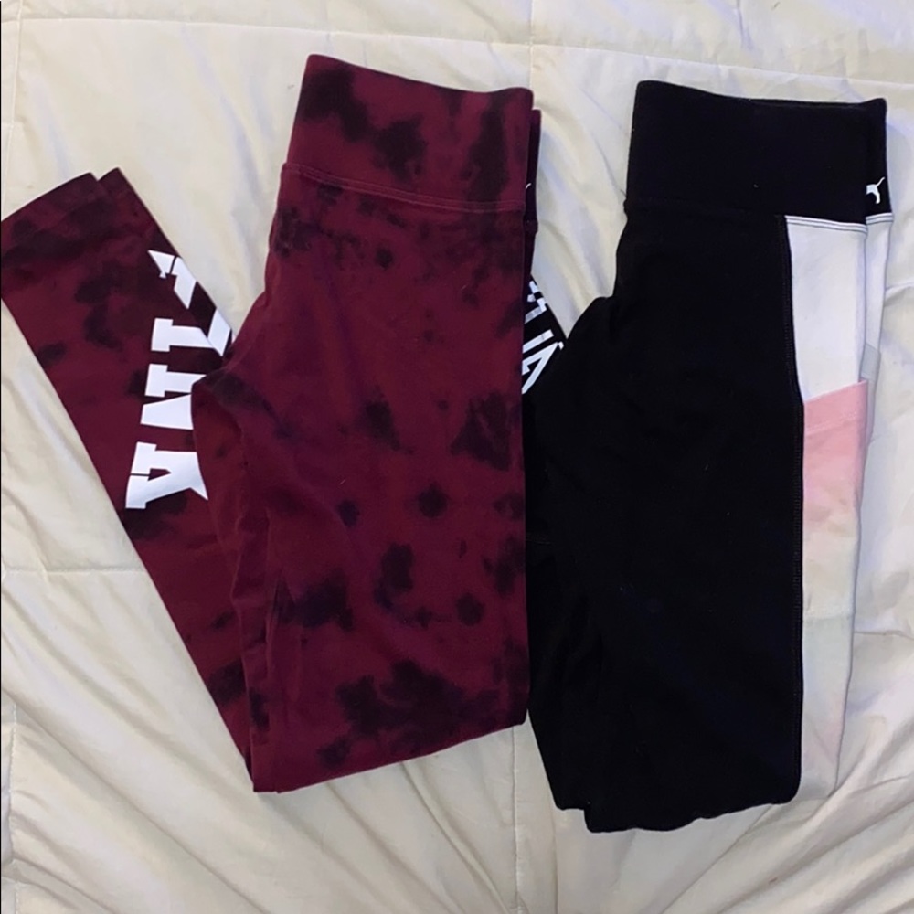 2 Pink cotton Logo yoga tights XS Tye Dye & Ombré